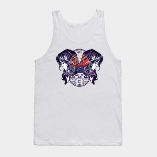 Virgo star sign blue red dark Tank Top